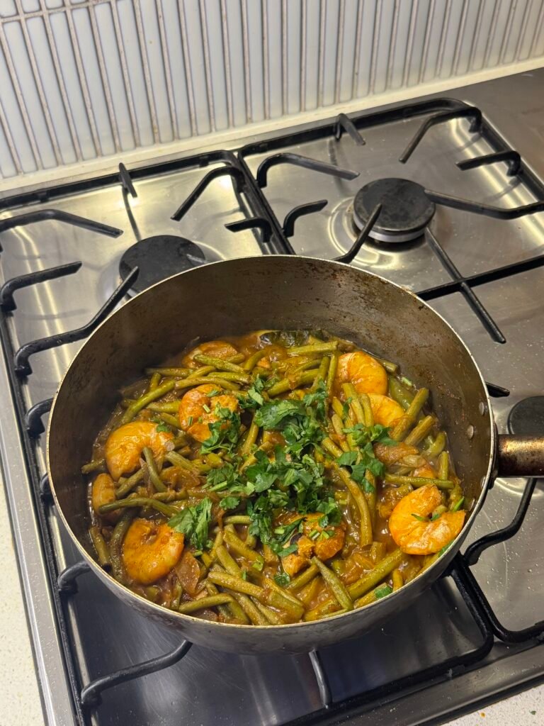 The Best kochur loti chingri recipe: Taro stems with shrimp